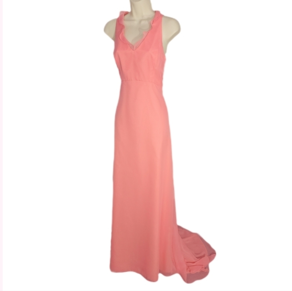 Silhouette's Gown Prom Sleeveless Floor Length Coral Size 8
